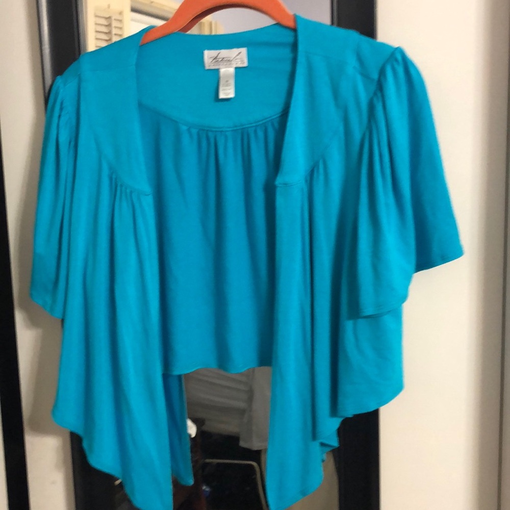Turquoise shrug size medium by Andrea Behar